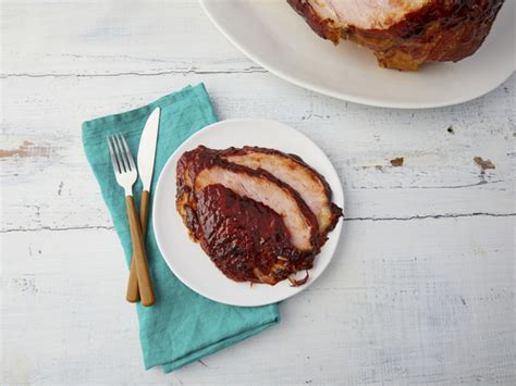 baked-ham-with-maple-mustard-glaze-food-network image
