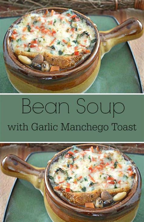 hearty-bean-soup-topped-with-garlic-cheese-toast image