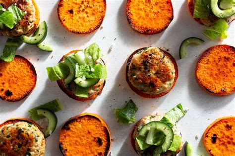turkey-and-spinach-sliders-with-sweet-potato-buns image