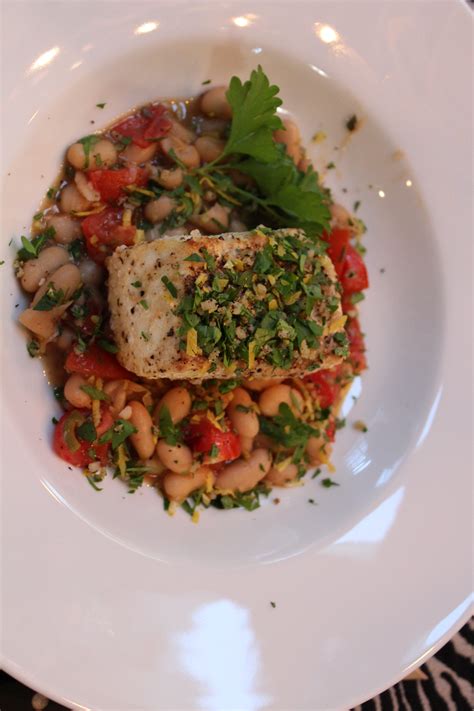 pan-seared-halibut-with-white-beans-and-gremolata image