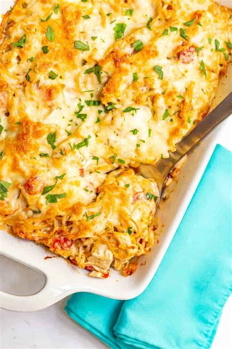 easy-baked-chicken-spaghetti-family-food-on-the-table image