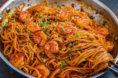 quick-spicy-garlic-shrimp-noodles-recipe-video image