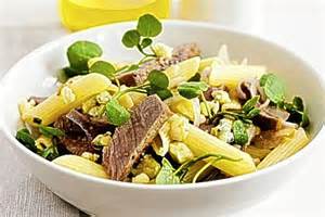recipe-penne-with-griddled-steak-stilton-and-shallots image