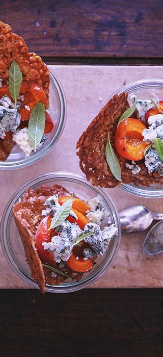 baked-apricots-with-blue-cheese-walnut-tuiles image
