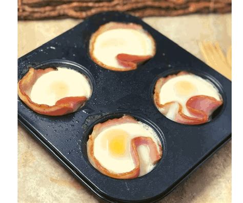 air-fryer-canadian-bacon-egg-cups-keto-friendly image