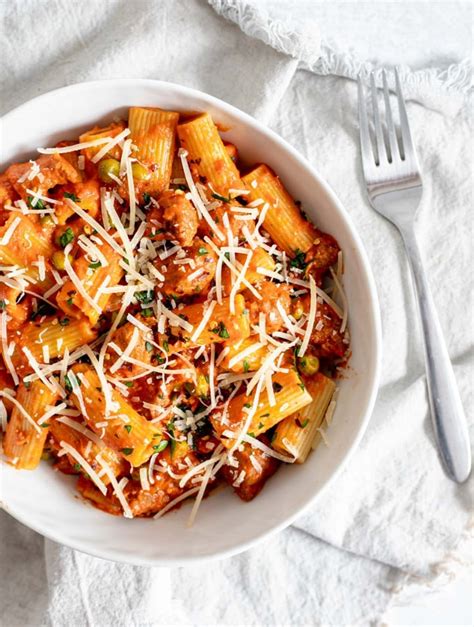 rigatoni-with-sausage-and-peas-the-bakers-almanac image