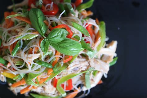 easy-spicy-asian-chicken-salad-with-rice-noodles image