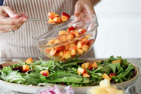 summer-salad-with-peaches-and-goat-cheese image