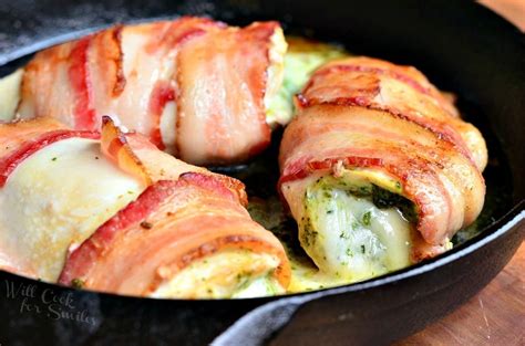 bacon-wrapped-mozzarella-and-pesto-stuffed-chicken image
