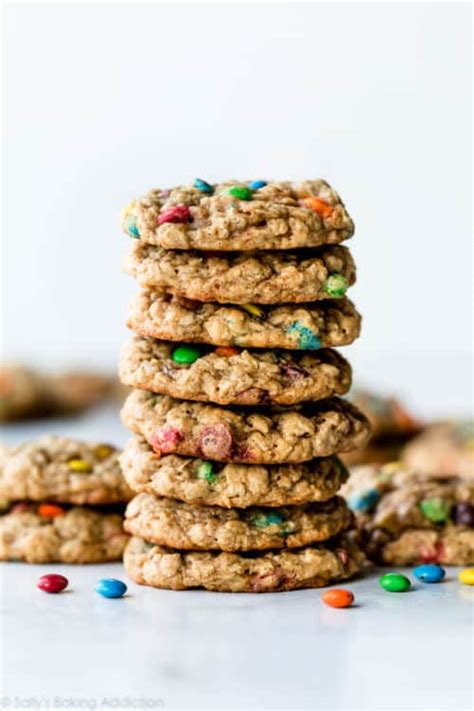 chewy-oatmeal-mm-cookies-sallys-baking-addiction image