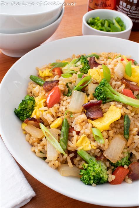 vegetable-fried-rice-with-bacon-for-the-love-of-cooking image
