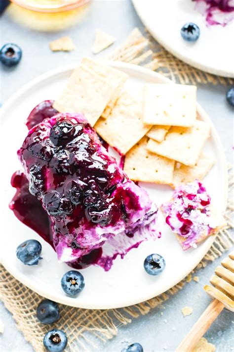 honey-blueberry-goat-cheese-log-easy-appetizer image