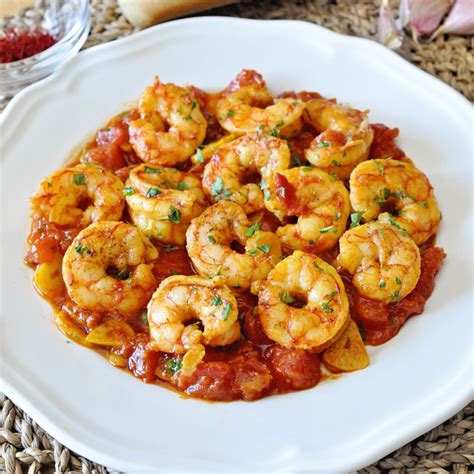 garlic-shrimp-with-saffron-tomatoes-white-wine image