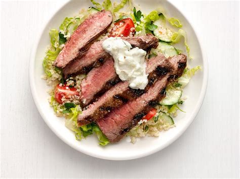 steak-salad-with-tzatziki-recipe-food-network-kitchen image