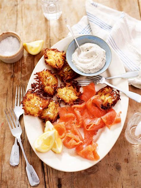 potato-latkes-with-smoked-salmon-recipe-delicious image