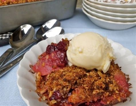 apple-pear-cranberry-crisp-with-gingersnap-topping image