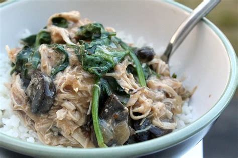crockpot-chicken-mushroom-spinach-over-rice image