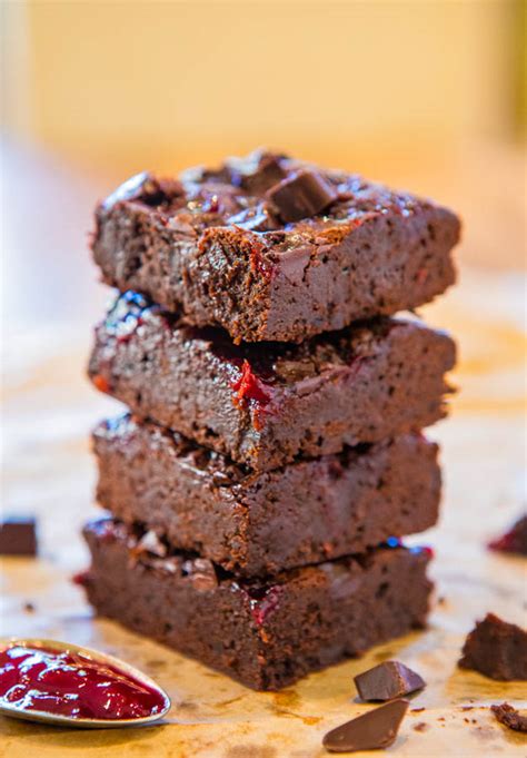 chocolate-cherry-chocolate-chunk-fudgy-brownies image