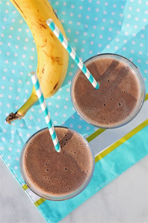 banana-chocolate-almond-smoothie-emily-bites image