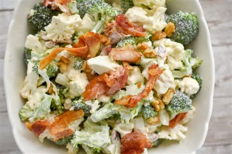 how-to-make-a-delicious-keto-broccoli-cauliflower-salad image