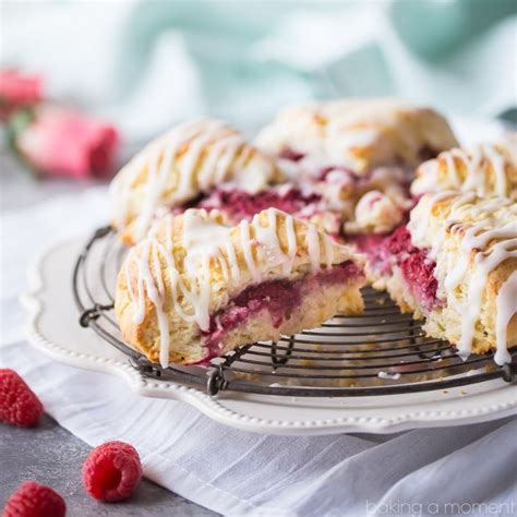raspberry-cream-scones-with-rosewater-glaze image