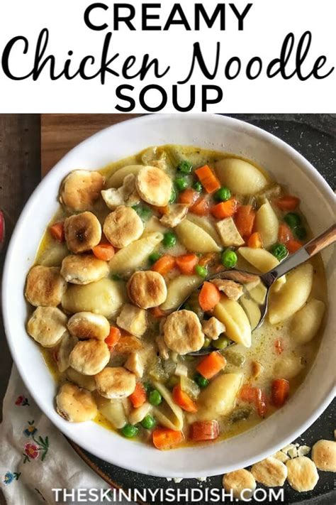 creamy-chicken-noodle-soup-the-skinnyish-dish image