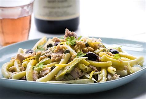 spaccatelle-pasta-with-tuna-artichokes-olives-and-capers image