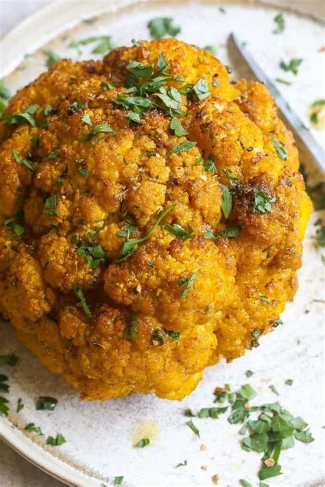 easy-whole-smoked-cauliflower-with-jerk-spice-food image