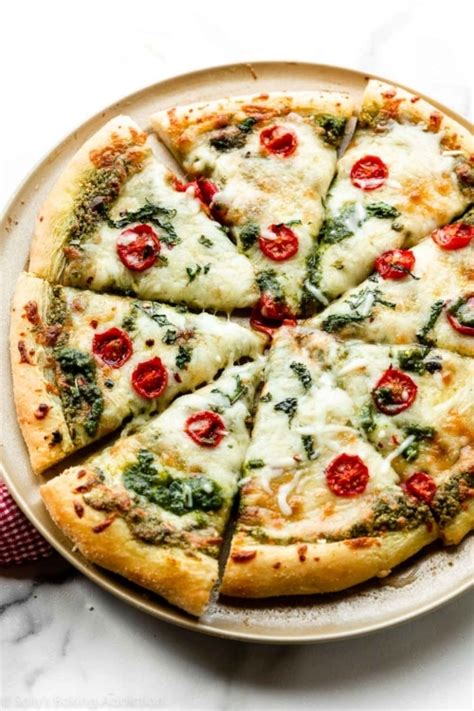 easy-pesto-pizza-recipe-sallys-baking-addiction image