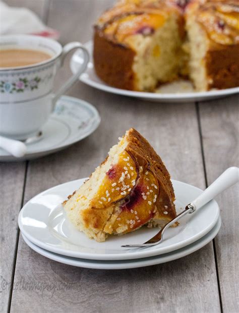 peach-tea-cake-recipe-baking-mellownspicy image