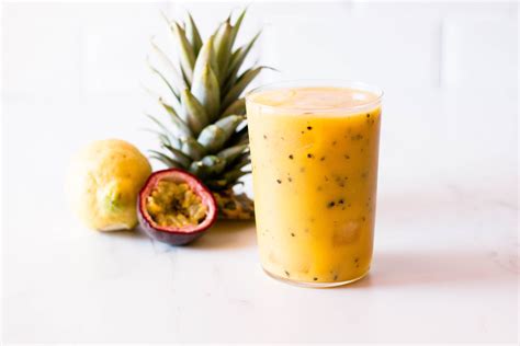 passion-fruit-mango-pineapple-tropical-smoothie image