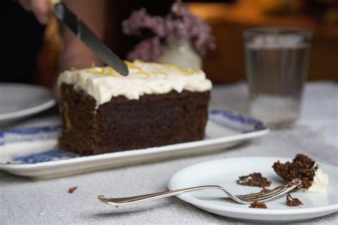 traditional-gingerbread-with-lemon-sour-cream-frosting image