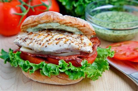 grilled-chicken-club-sandwich-with-pesto-mayo image