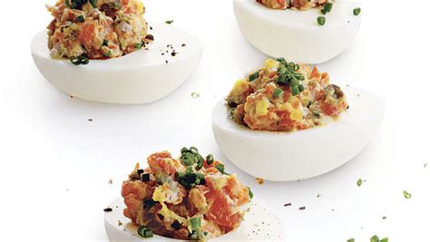 smoked-salmon-deviled-eggs-recipe-finecooking image