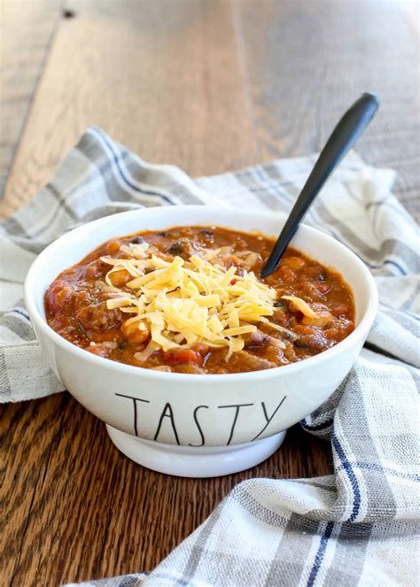 spicy-five-bean-chili-with-steak-and-sausage-barefeet image