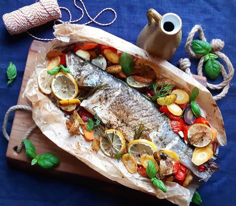 oven-roasted-sea-bass-with-potatoes-vegetables-and image