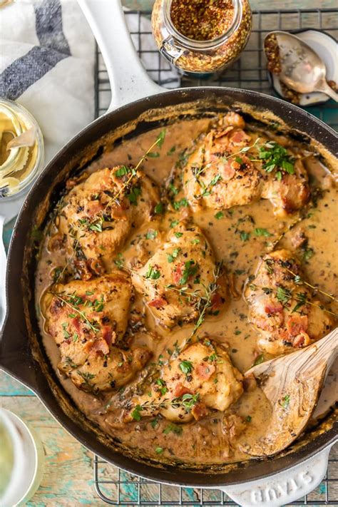 mustard-chicken-recipe-with-bacon-one-pot-video image