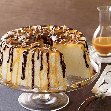 chocolate-caramel-angel-food-cake-recipe-myrecipes image