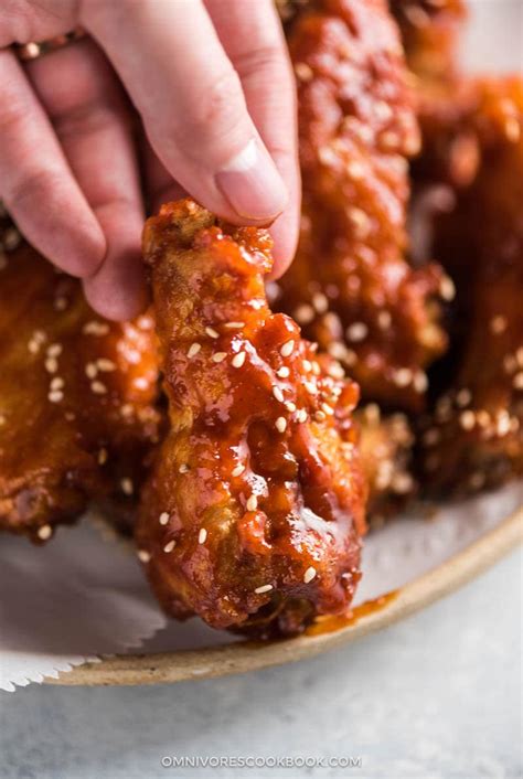 fried-chicken-wings-in-asian-hot-sauce-crispy-even image