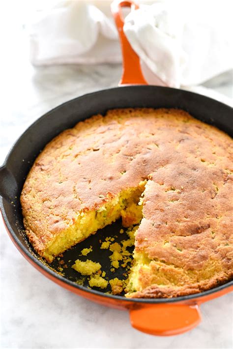 skillet-cheddar-and-jalapeo-cornbread-foodiecrush image