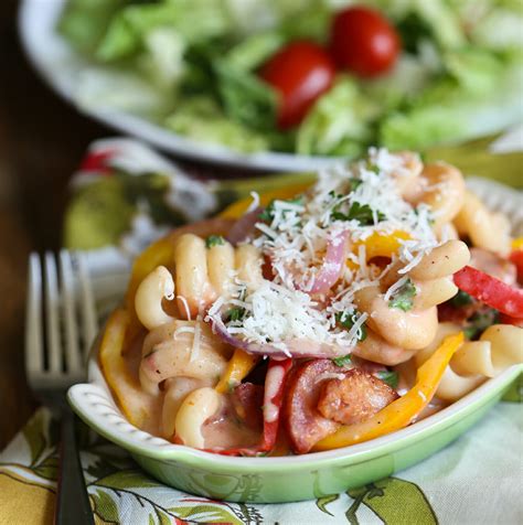 creamy-cajun-pasta-with-peppers-and-smoked-sausage image