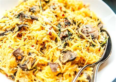 spaghetti-squash-with-mushrooms-and-goat-cheese image