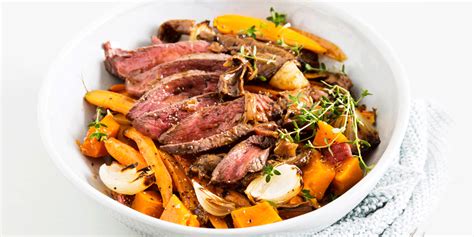 beef-flat-iron-steaks-with-roasted-pumpkin-porcini image