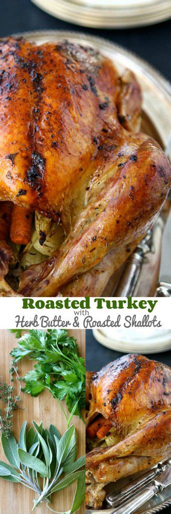 roast-turkey-with-herb-butter-roasted-shallots image