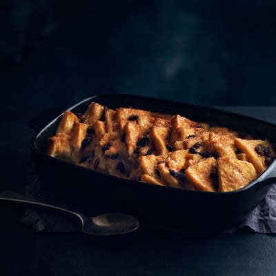 rum-and-raisin-bread-and-butter-pudding-food image