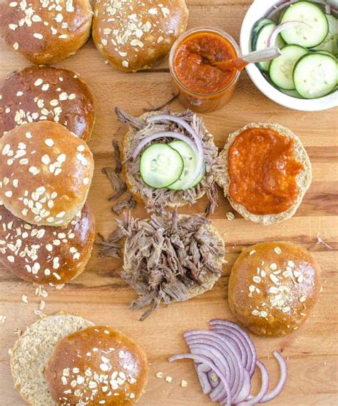 slow-cooker-pulled-pork-sandwiches-homemade image