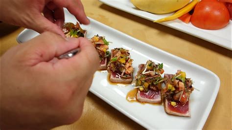 seared-tuna-with-mango-salsa-how-to-make-sushi image