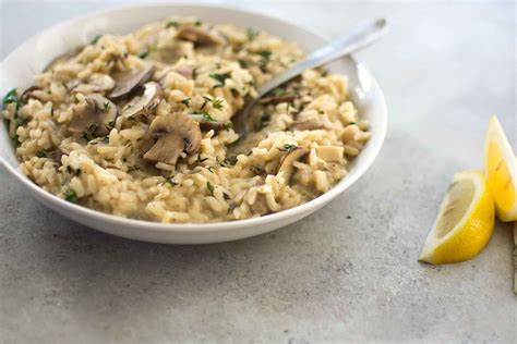 mushroom-risotto-with-lemon-and-thyme-nourished image