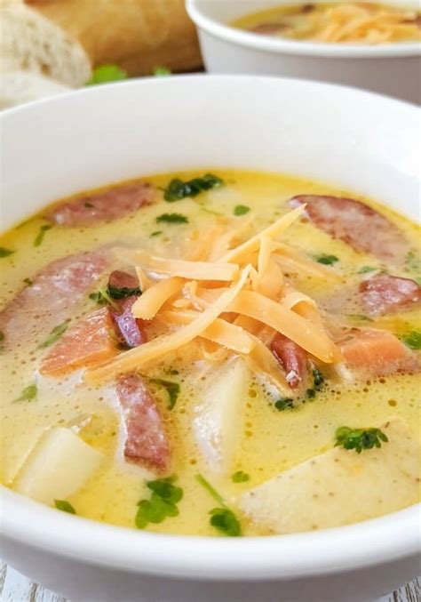 cheesy-potato-kielbasa-soup-recipe-100krecipes image