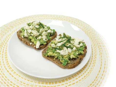 avocado-pea-and-feta-toast-healthy-food-guide image